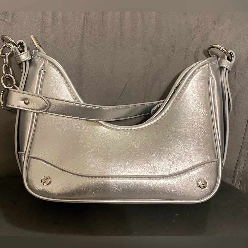 Mini Silver Shoulder Bag